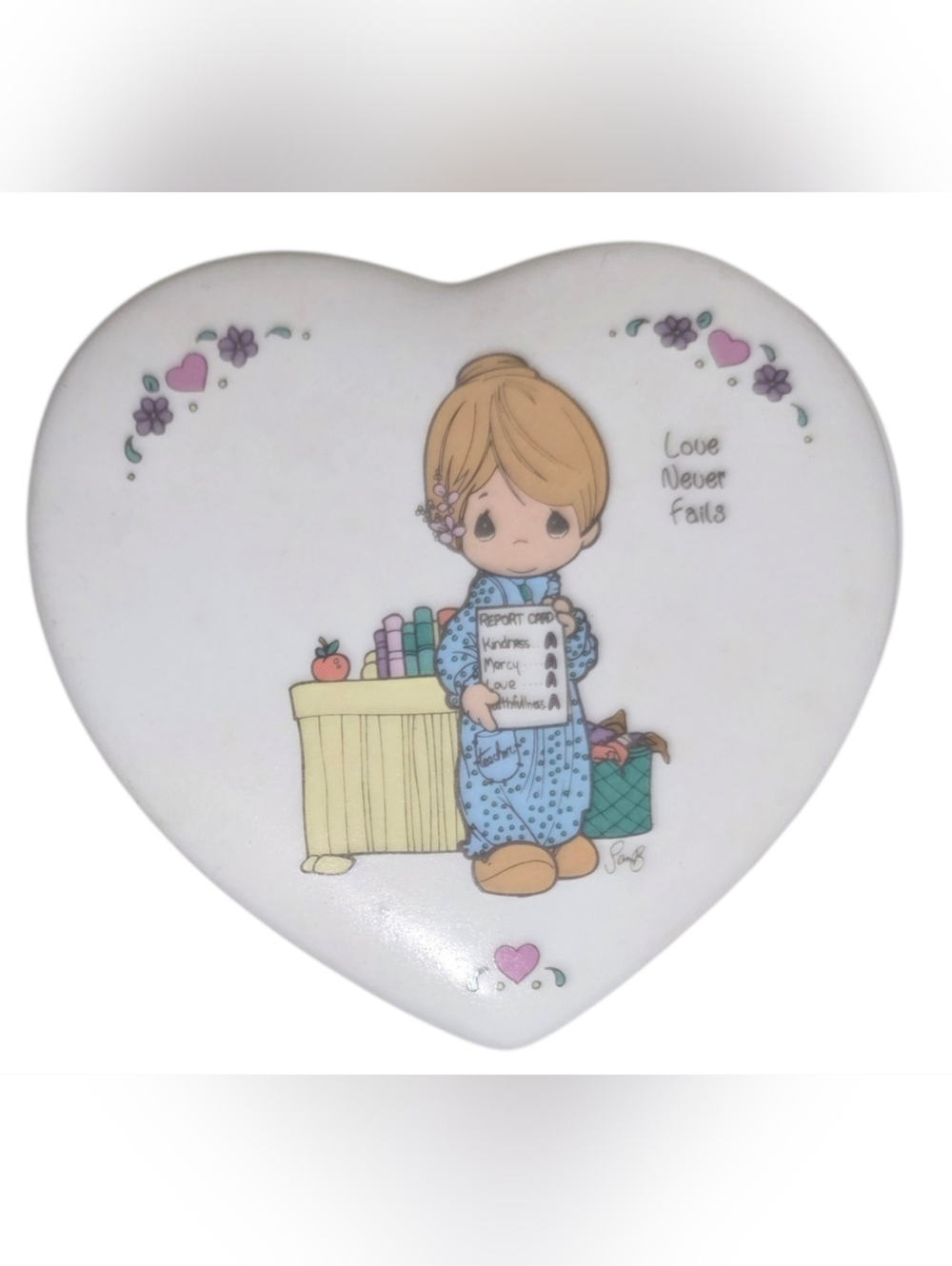 Precious Moments Heart Shaped Trinket Box